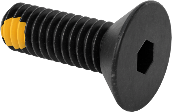 Dişli Kilitlemeli Altıgen Tahrikli Düz Başlı Vidalar, Alaşımlı Çelik, 5/16"-18 Diş Boyutu, 1" Uzunluk