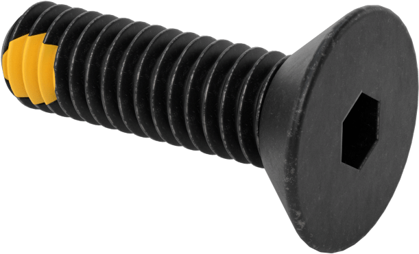 Dişli Kilitlemeli Altıgen Tahrikli Düz Başlı Vidalar, Alaşımlı Çelik, 5/16"-18 Diş Boyutu, 1-1/8" Uzunluk