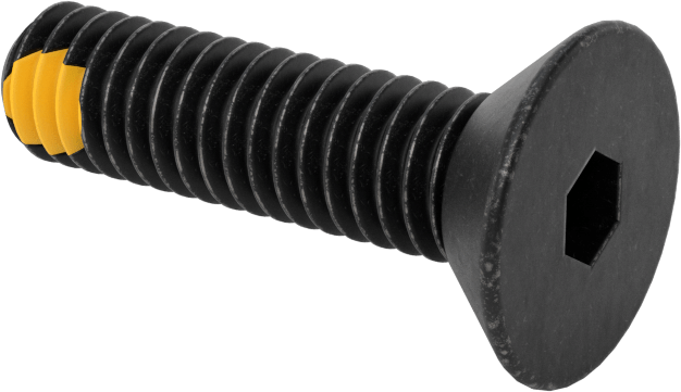 Dişli Kilitlemeli Altıgen Tahrikli Düz Başlı Vidalar, Alaşımlı Çelik, 5/16"-18 Diş Boyutu, 1-1/4" Uzunluk