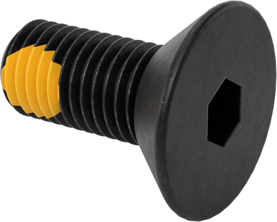 Dişli Kilitlemeli Altıgen Tahrikli Düz Başlı Vidalar, Alaşımlı Çelik, 5/16"-24 Diş Boyutu, 3/4" Uzunluk