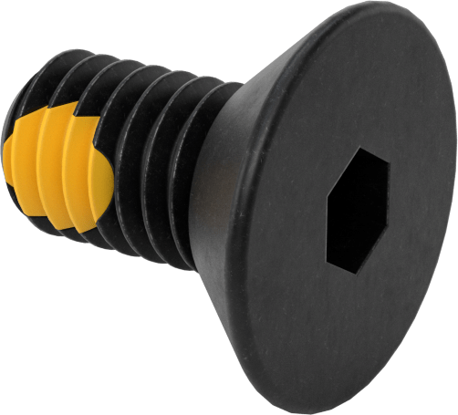 Dişli Kilitlemeli Altıgen Tahrikli Düz Başlı Vidalar, Alaşımlı Çelik, 3/8"-16 Diş Boyutu, 3/4" Uzunluk