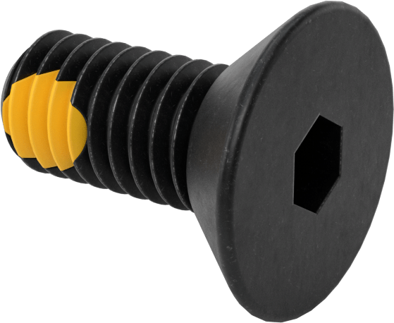 Dişli Kilitlemeli Altıgen Tahrikli Düz Başlı Vidalar, Alaşımlı Çelik, 3/8"-16 Diş Boyutu, 7/8" Uzunluk