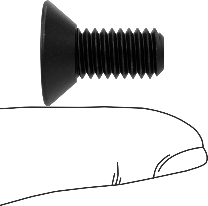 Dişli Kilitlemeli Altıgen Tahrikli Düz Başlı Vidalar, Alaşımlı Çelik, 3/8"-16 Diş Boyutu, 7/8" Uzunluk