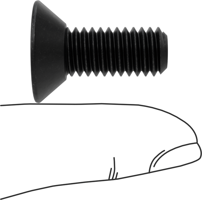 Dişli Kilitlemeli Altıgen Tahrikli Düz Başlı Vidalar, Alaşımlı Çelik, 3/8"-16 Diş Boyutu, 1" Uzunluk