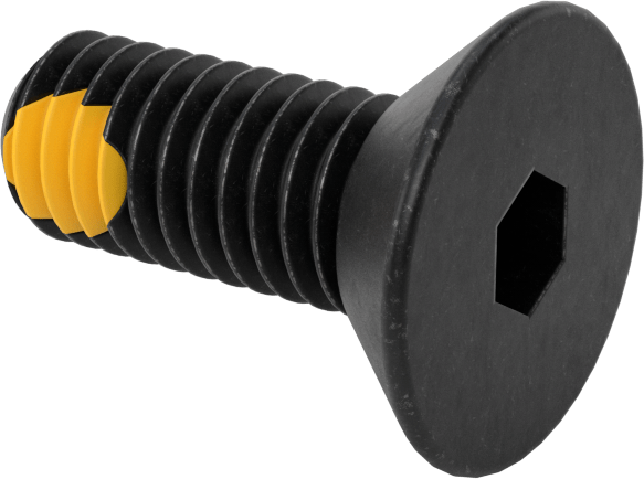 Dişli Kilitlemeli Altıgen Tahrikli Düz Başlı Vidalar, Alaşımlı Çelik, 3/8"-16 Diş Boyutu, 1" Uzunluk