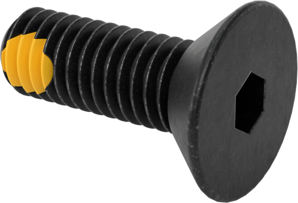 Dişli Kilitlemeli Altıgen Tahrikli Düz Başlı Vidalar, Alaşımlı Çelik, 3/8"-16 Diş Boyutu, 1-1/8" Uzunluk