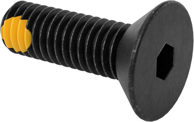 Dişli Kilitlemeli Altıgen Tahrikli Düz Başlı Vidalar, Alaşımlı Çelik, 3/8"-16 Diş Boyutu, 1-1/4" Uzunluk