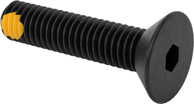 Dişli Kilitlemeli Altıgen Tahrikli Düz Başlı Vidalar, Alaşımlı Çelik, 3/8"-16 Diş Boyutu, 1-3/4" Uzunluk