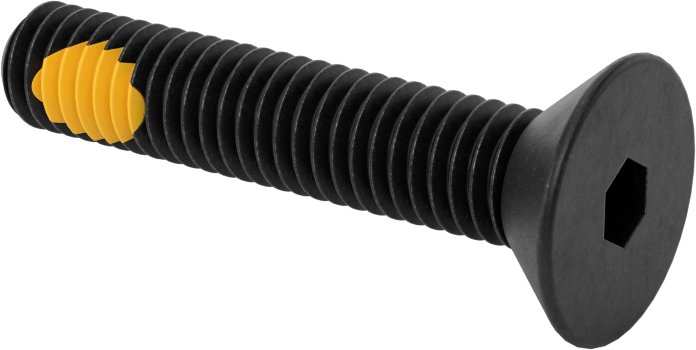 Dişli Kilitlemeli Altıgen Tahrikli Düz Başlı Vidalar, Alaşımlı Çelik, 3/8"-16 Diş Boyutu, 2" Uzunluk
