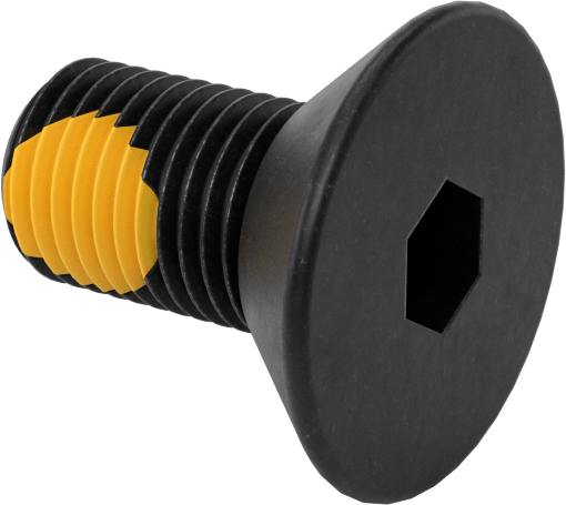 Dişli Kilitlemeli Altıgen Tahrikli Düz Başlı Vidalar, Alaşımlı Çelik, 3/8"-24 Diş Boyutu, 3/4" Uzunluk