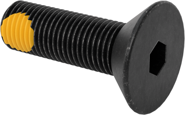 Dişli Kilitlemeli Altıgen Tahrikli Düz Başlı Vidalar, Alaşımlı Çelik, 3/8"-24 Diş Boyutu, 1-1/4" Uzunluk