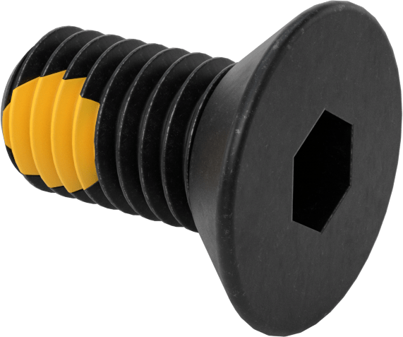 Dişli Kilitlemeli Altıgen Tahrikli Düz Başlı Vidalar, Alaşımlı Çelik, 1/2"-13 Diş Boyutu, 1" Uzunluk