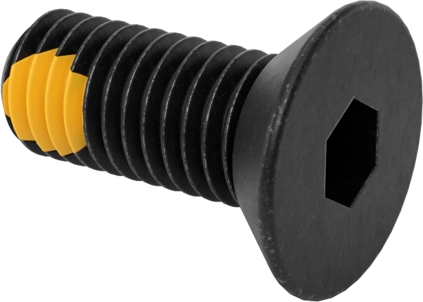 Dişli Kilitlemeli Altıgen Tahrikli Düz Başlı Vidalar, Alaşımlı Çelik, 1/2"-13 Diş Boyutu, 1-1/4" Uzunluk