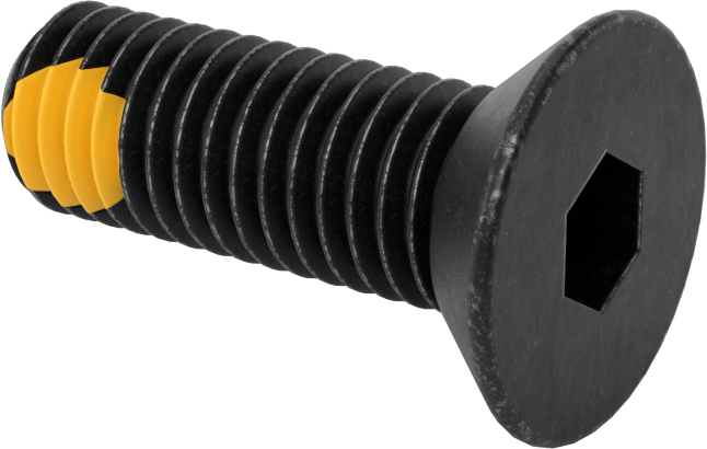 Dişli Kilitlemeli Altıgen Tahrikli Düz Başlı Vidalar, Alaşımlı Çelik, 1/2"-13 Diş Boyutu, 1-1/2" Uzunluk