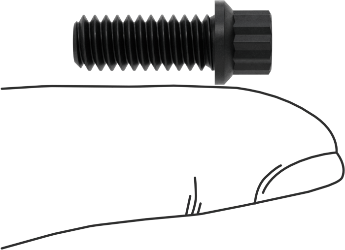 Çelik 12 Uçlu Vida, 1/4"-20 Diş Boyutu, 5/8" Uzunluk