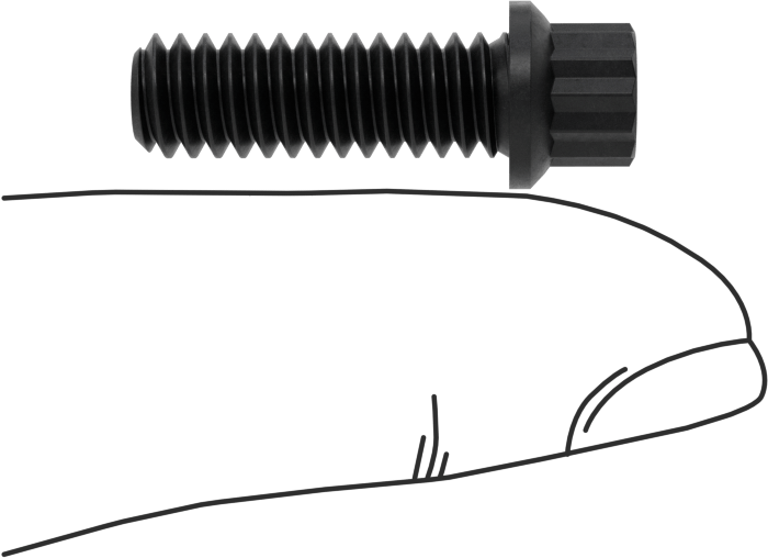 Çelik 12 Uçlu Vida, 1/4"-20 Diş Boyutu, 3/4" Uzunluk