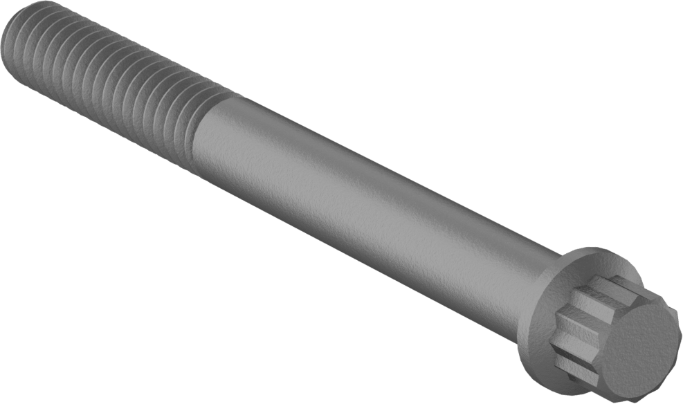 Çelik 12 Uçlu Vida, 1/4"-20 Diş Boyutu, 2-1/2" Uzunluk