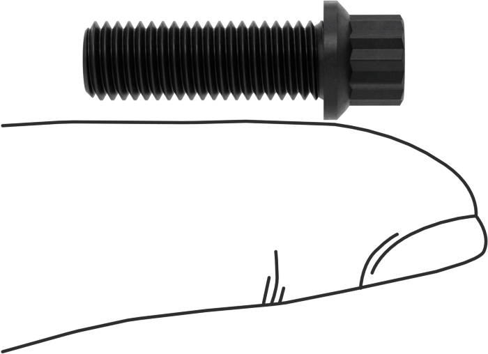 Çelik 12 Uçlu Vida, 1/4"-28 Diş Boyutu, 3/4" Uzunluk