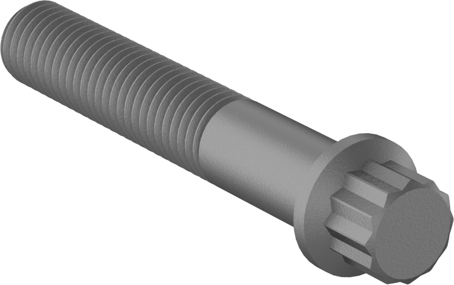 Çelik 12 Uçlu Vida, 1/4"-28 Diş Boyutu, 1-1/2" Uzunluk