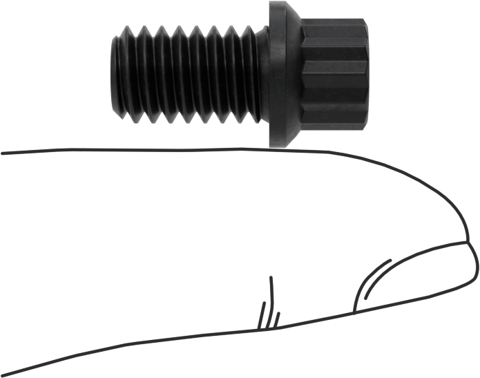 Çelik 12 Uçlu Vida, 5/16"-18 Diş Boyutu, 1/2" Uzunluk