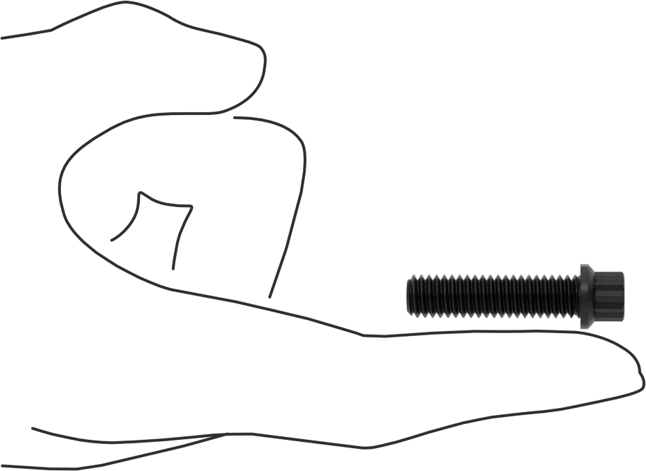Çelik 12 Uçlu Vida, 5/16"-18 Diş Boyutu, 1-1/4" Uzunluk