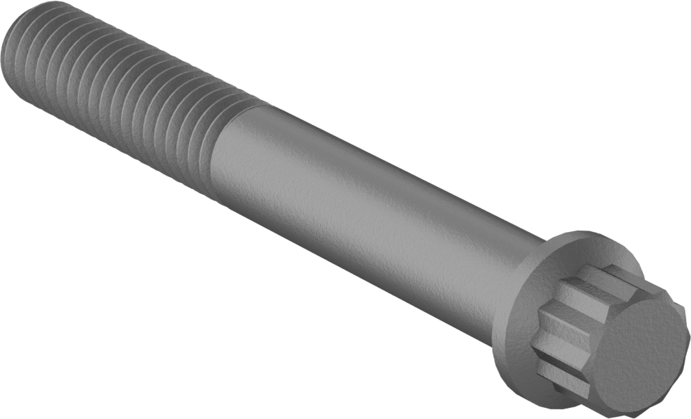 Çelik 12 Uçlu Vida, 5/16"-18 Diş Boyutu, 2-1/2" Uzunluk