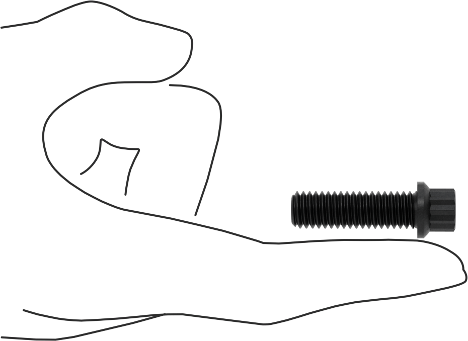 Çelik 12 Uçlu Vida, 3/8"-16 Diş Boyutu, 1-1/4" Uzunluk
