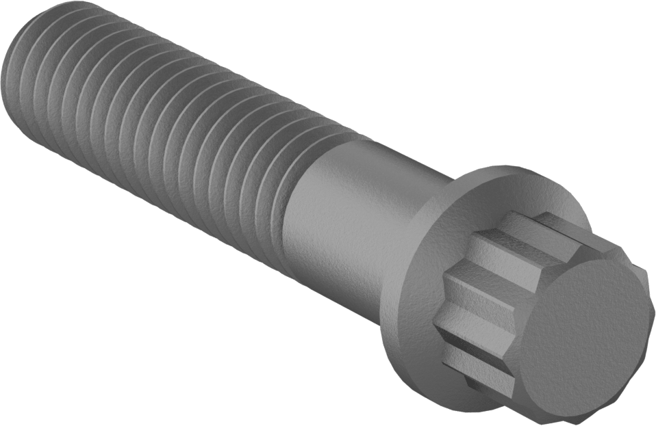 Çelik 12 Uçlu Vida, 3/8"-16 Diş Boyutu, 1-3/4" Uzunluk
