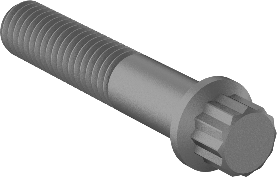 Çelik 12 Uçlu Vida, 3/8"-16 Diş Boyutu, 2" Uzunluk