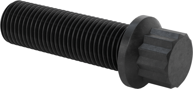 Çelik 12 Uçlu Vida, 3/8"-24 Diş Boyutu, 1-1/4" Uzunluk