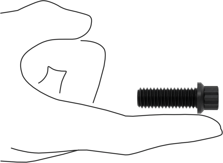 Çelik 12 Uçlu Vida, 7/16"-14 Diş Boyutu, 1-1/4" Uzunluk