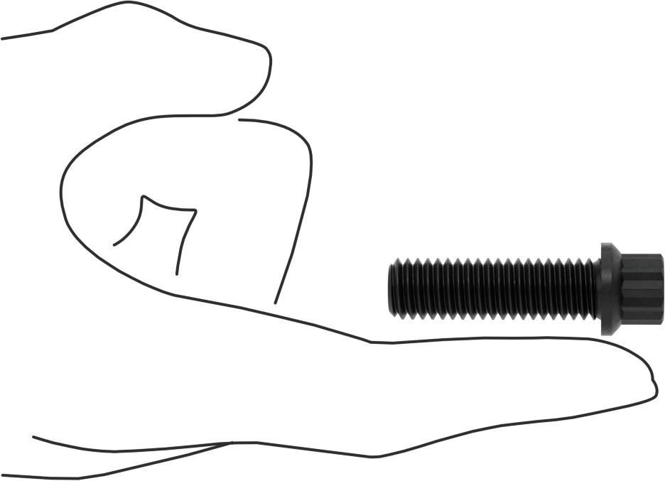Çelik 12 Uçlu Vida, 7/16"-14 Diş Boyutu, 1-1/2" Uzunluk
