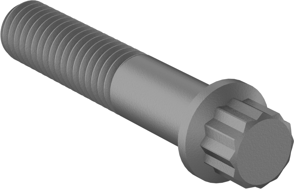 Çelik 12 Uçlu Vida, 7/16"-14 Diş Boyutu, 2-1/4" Uzunluk