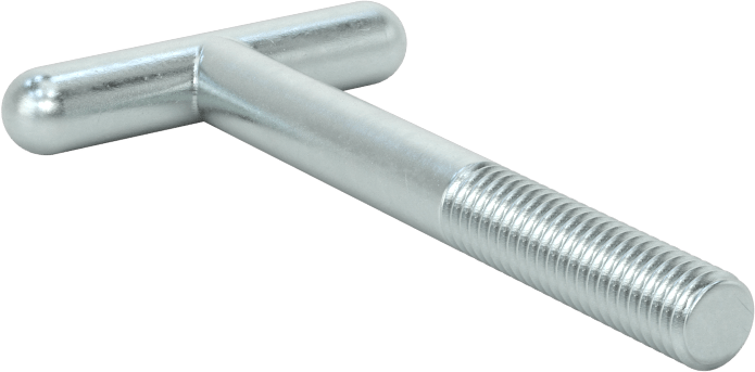 T-Cıvata, Çinko Kaplı Çelik, 3/8"-16 Diş Boyutu, 3-11/16" Uzunluk