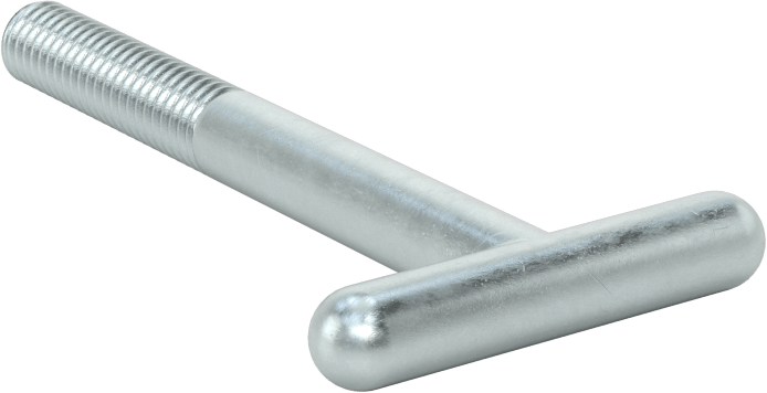 T-Cıvata, Çinko Kaplı Çelik, 3/8"-16 Diş Boyutu, 3-11/16" Uzunluk