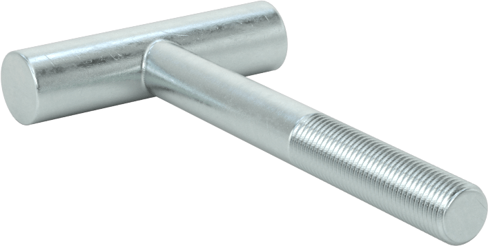 T-Cıvata, Çinko Kaplı Çelik, 3/8"-24 Diş Boyutu, 3-11/16" Uzunluk
