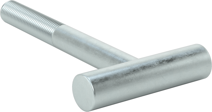 T-Cıvata, Çinko Kaplı Çelik, 3/8"-24 Diş Boyutu, 3-11/16" Uzunluk