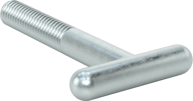 T-Cıvata, Çinko Kaplı Çelik, 3/8"-16 Diş Boyutu, 2-15/16" Uzunluk