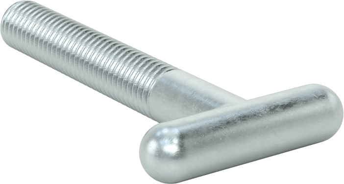 T-Cıvata, Çinko Kaplı Çelik, 1/2"-13 Diş Boyutu, 3-3/4" Uzunluk