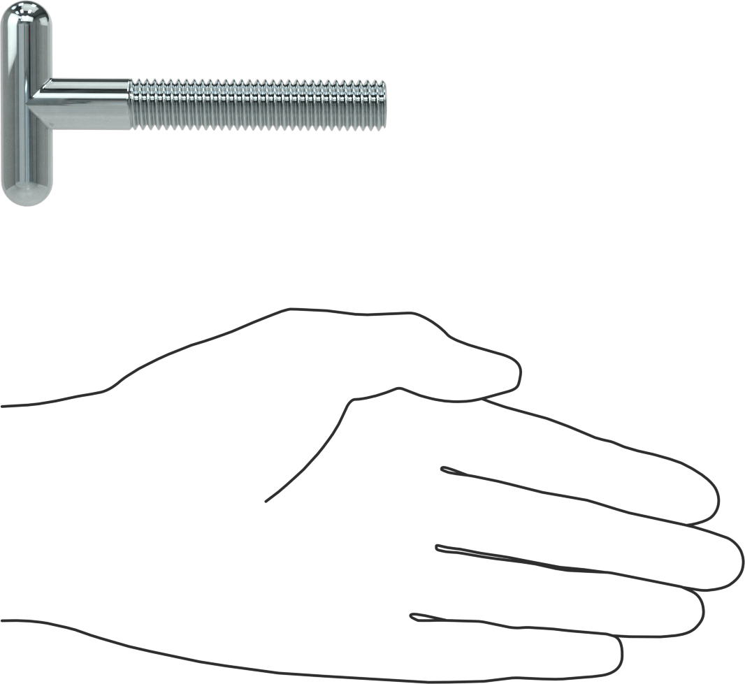 T-Cıvata, Çinko Kaplı Çelik, 1/2"-13 Diş Boyutu, 3-3/4" Uzunluk