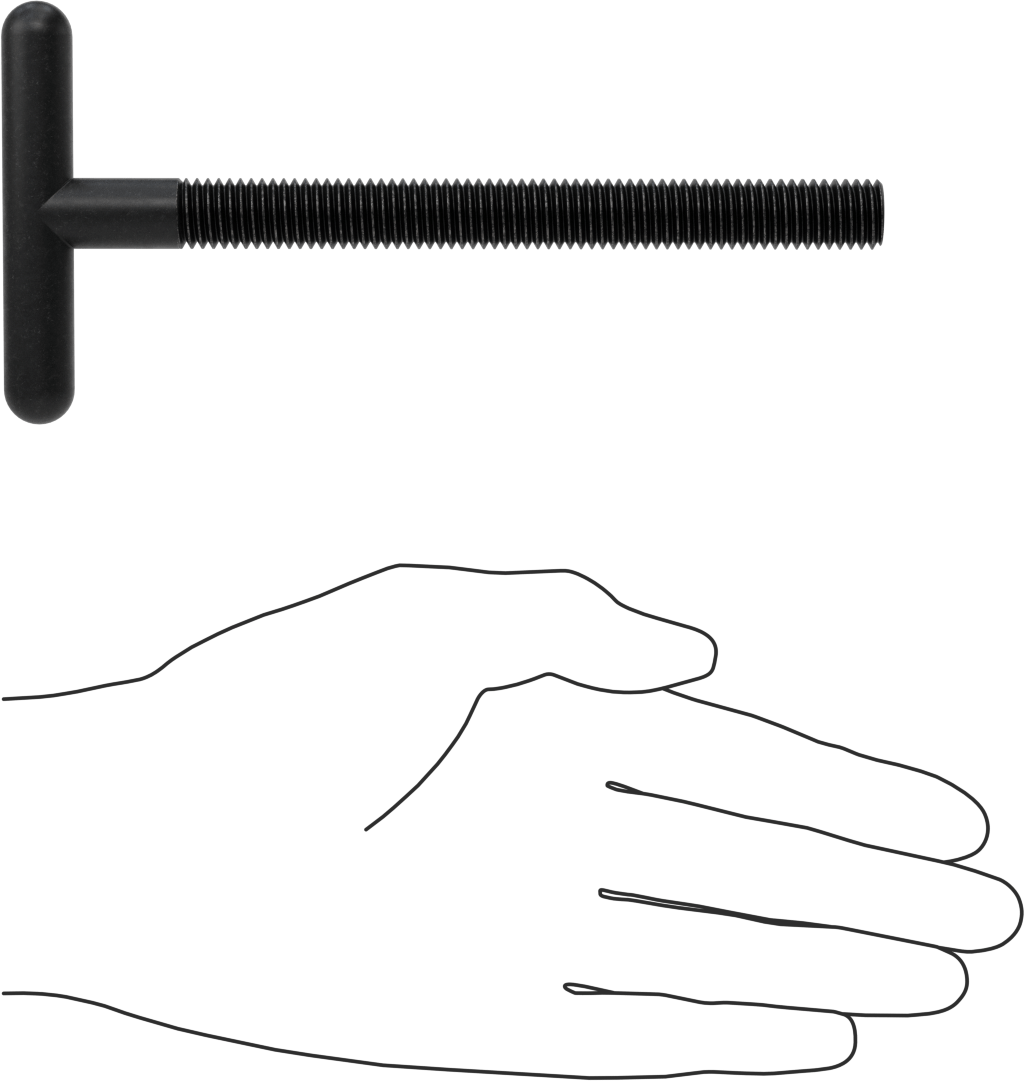 T-Cıvata, Siyah Oksit Çelik, 1/2"-13 Diş Boyutu, 6-1/4" Uzunluk