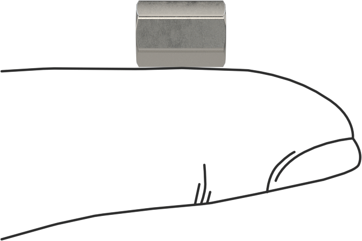 Mil. Spec. Dişi Dişli Altıgen Ayırıcı, 1/4" Altıgen Boyutu, 3/8" Uzunluk