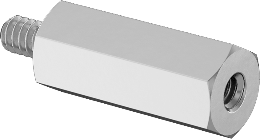 Mil. Spec. Erkek-Dişi Dişli Altıgen Ara Parça, 1/4" Altıgen, 5/8" Uzunluk