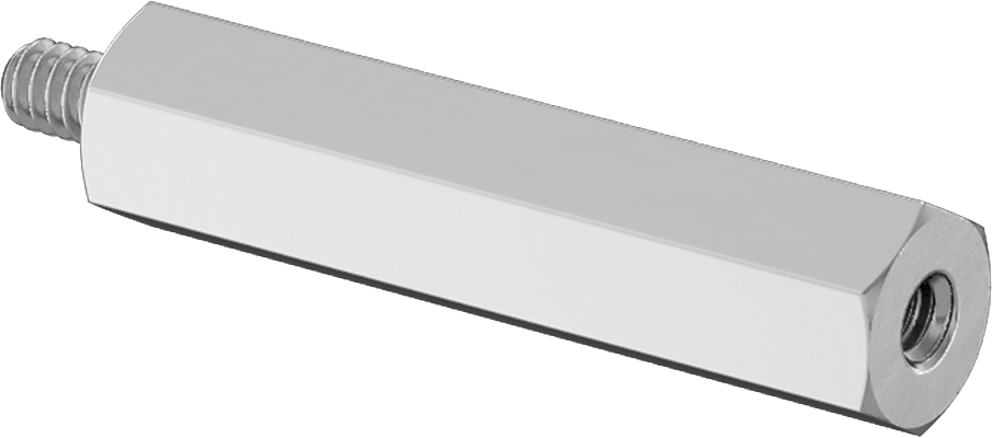 Mil. Spec. Erkek-Dişi Dişli Altıgen Ara Parça, 1/4" Altıgen, 1-1/8" Uzunluk