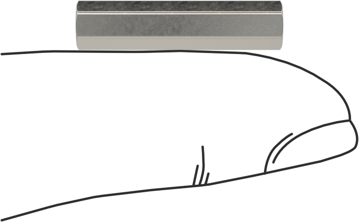 316 Paslanmaz Çelik Dişi Dişli Altıgen Ayırıcı, 3/16" Altıgen, 7/8" Uzunluk