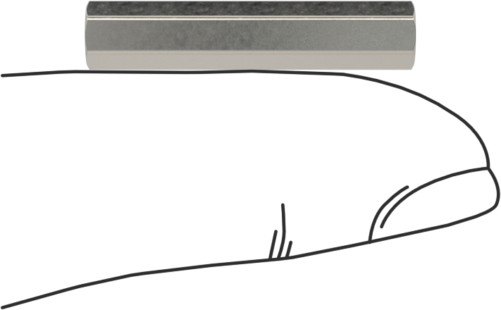 316 Paslanmaz Çelik Dişi Dişli Altıgen Ayırıcı, 3/16" Altıgen, 1" Uzunluk