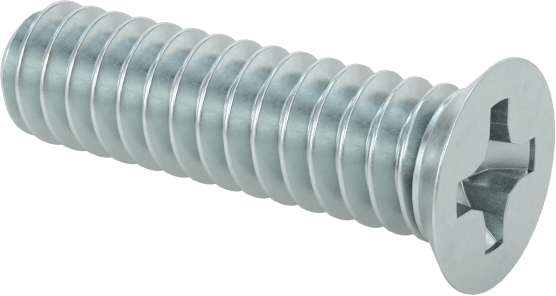 JIS Çinko Kaplı Çelik Düz Başlı Vidalar, M1,6 x 0,35 mm Diş Boyutu, 6 mm Uzunluk