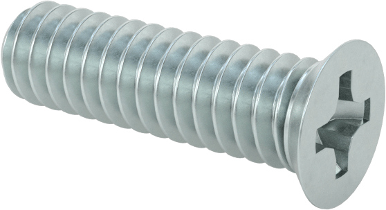 JIS Çinko Kaplı Çelik Düz Başlı Vidalar, M1,7 x 0,35 mm Diş Boyutu, 6 mm Uzunluk