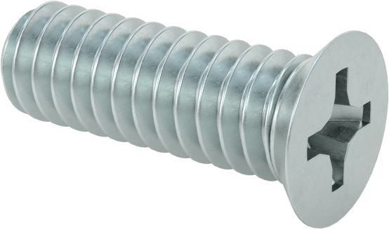 JIS Çinko Kaplı Çelik Düz Başlı Vidalar, M2 x 0,4 mm Diş Boyutu, 6 mm Uzunluk