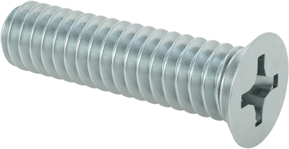 JIS Çinko Kaplı Çelik Düz Başlı Vidalar, M2 x 0,4 mm Diş Boyutu, 8 mm Uzunluk